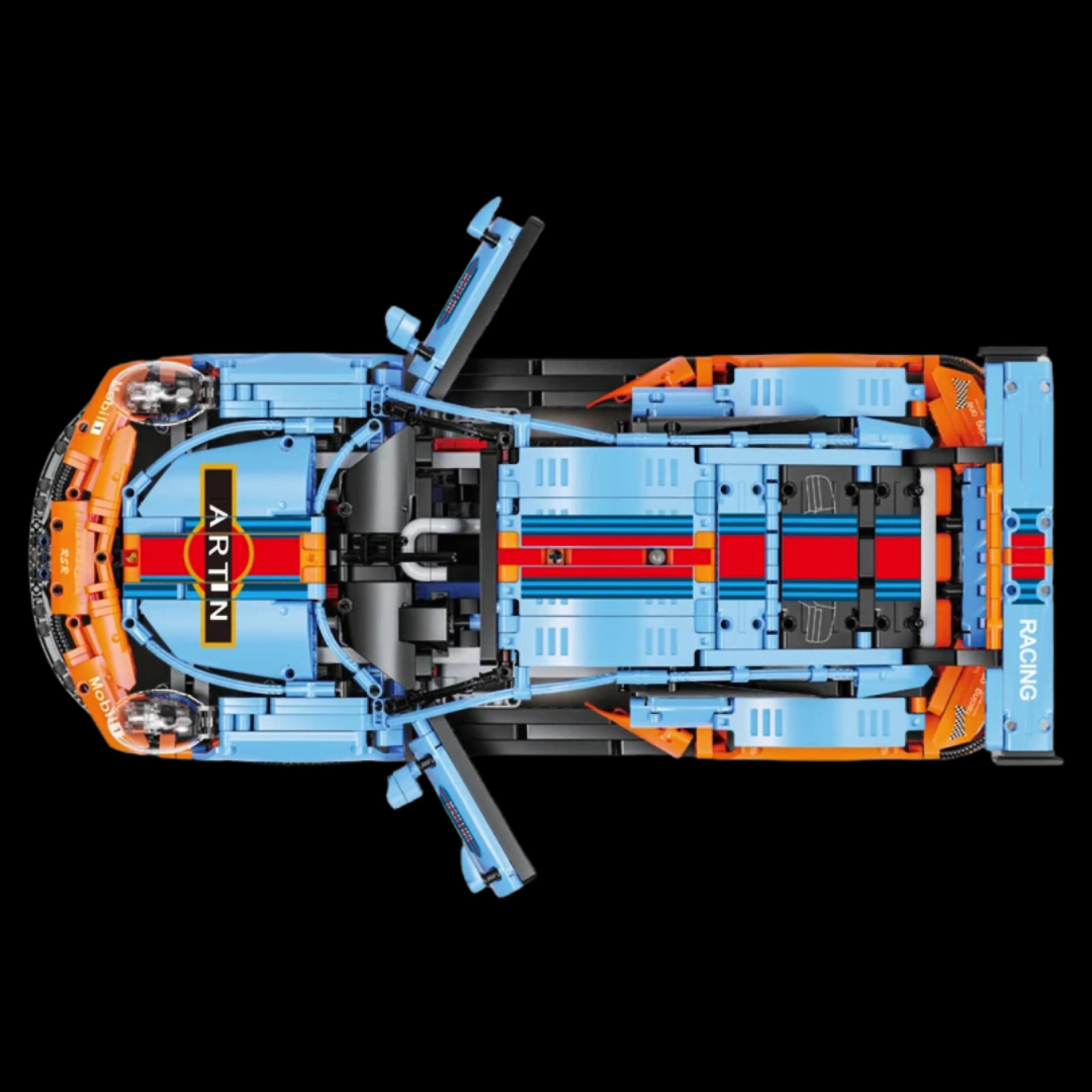 911 RSR Blue-Orange Model Kit (1,580 Pieces)